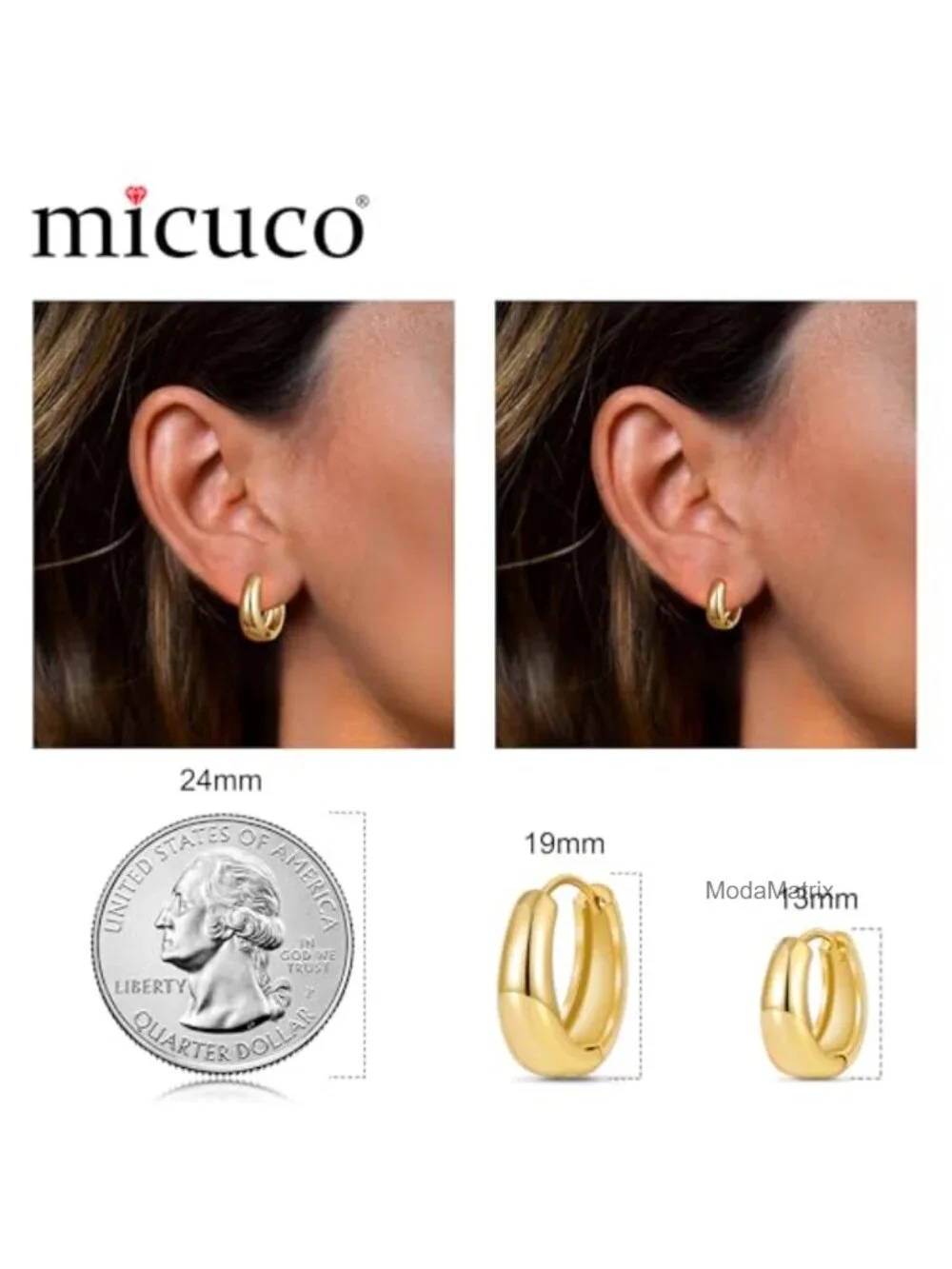 Chunky Hollow Gold Plated Hoop Earrings for Women